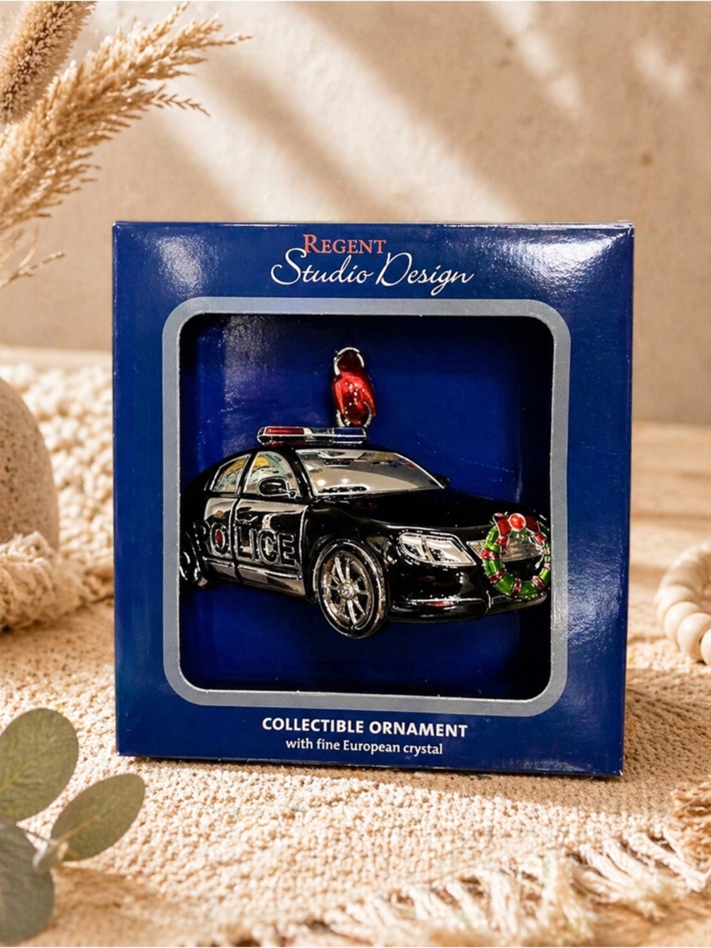 Regent Square Studio Design‎ Police Car Ornament with Christmas Wreath